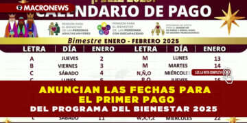 ANUNCIAN LAS FECHAS PARA EL PRIMER PAGO DEL PROGRAMA DEL BIENESTAR 2025