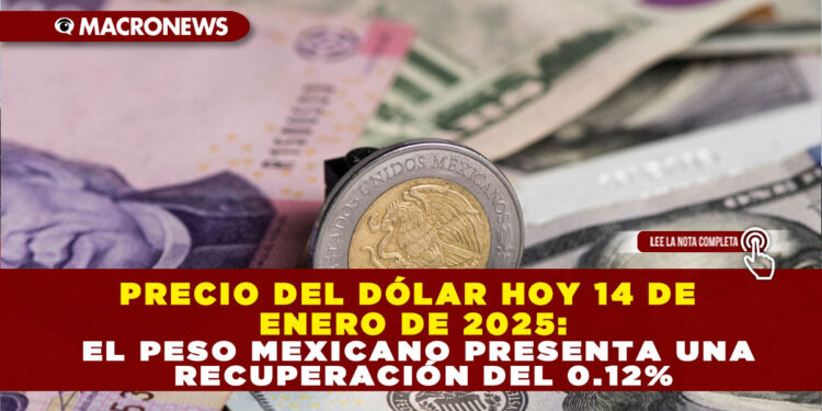 PRECIO DEL DÓLAR HOY 14 DE ENERO DE 2025: EL PESO MEXICANO PRESENTA UNA RECUPERACIÓN DEL 0.12%