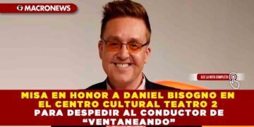 MISA EN HONOR A DANIEL BISOGNO EN EL CENTRO CULTURAL TEATRO 2 PARA DESPEDIR AL CONDUCTOR DE “VENTANEANDO”