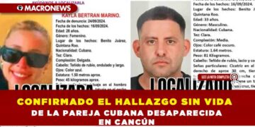 CONFIRMADO EL HALLAZGO SIN VIDA DE LA PAREJA CUBANA DESAPARECIDA EN CANCÚN
