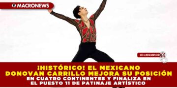 ¡HISTÓRICO! EL MEXICANO DONOVAN CARRILLO MEJORA SU POSICIÓN EN CUATRO CONTINENTES Y FINALIZA EN EL PUESTO 11 DE PATINAJE ARTÍSTICO