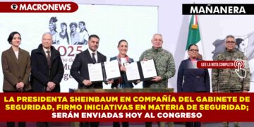 LA PRESIDENTA SHEINBAUM EN COMPAÑÍA DEL GABINETE DE SEGURIDAD, FIRMO INICIATIVAS EN MATERIA DE SEGURIDAD; SERÁN ENVIADAS HOY AL CONGRESO