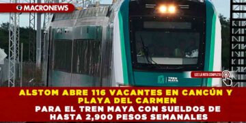 ALSTOM ABRE 116 VACANTES EN CANCÚN Y PLAYA DEL CARMEN PARA EL TREN MAYA CON SUELDOS DE HASTA 2,900 PESOS SEMANALES