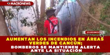 AUMENTAN LOS INCENDIOS EN ÁREAS VERDES DE CANCÚN; BOMBEROS SE MANTIENEN ALERTA ANTE LA SITUACIÓN
