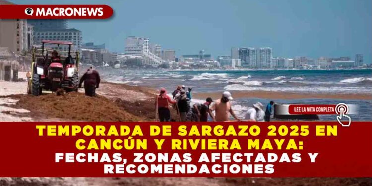 TEMPORADA DE SARGAZO 2025 EN CANCÚN Y RIVIERA MAYA: FECHAS, ZONAS AFECTADAS Y RECOMENDACIONES
