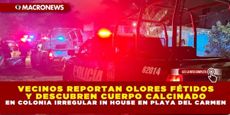 VECINOS REPORTAN OLORES FÉTIDOS Y DESCUBREN CUERPO CALCINADO EN COLONIA IRREGULAR IN HOUSE EN PLAYA DEL CARMEN