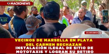 VECINOS DE MARSELLA EN PLAYA DEL CARMEN RECHAZAN INSTALACIÓN ILEGAL DE SITIO DE MOTOTAXIS Y LOGRAN SU RETIRO