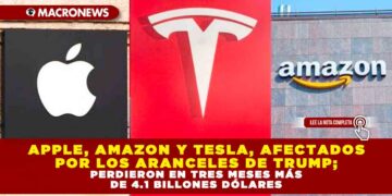 APPLE, AMAZON Y TESLA, AFECTADOS POR LOS ARANCELES DE TRUMP; PERDIERON EN TRES MESES MÁS DE 4.1 BILLONES DÓLARES
