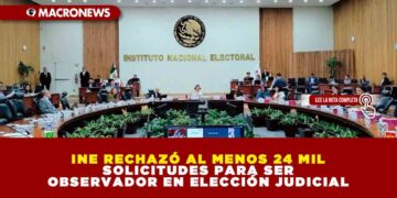 INE RECHAZÓ AL MENOS 24 MIL SOLICITUDES PARA SER OBSERVADOR EN ELECCIÓN JUDICIAL