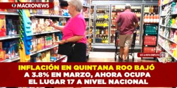 INFLACIÓN EN QUINTANA ROO BAJÓ A 3.8% EN MARZO, AHORA OCUPA EL LUGAR 17 A NIVEL NACIONAL