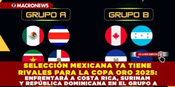 SELECCIÓN MEXICANA YA TIENE RIVALES PARA LA COPA ORO 2025: ENFRENTARÁ A COSTA RICA, SURINAM Y REPÚBLICA DOMINICANA EN EL GRUPO A