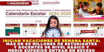 INICIAN VACACIONES DE SEMANA SANTA: MÁS DE 40 MILLONES DE ESTUDIANTES Y DOCENTES DE NIVEL BÁSICO Y MEDIO SUPERIOR ENTRAN EN RECESO