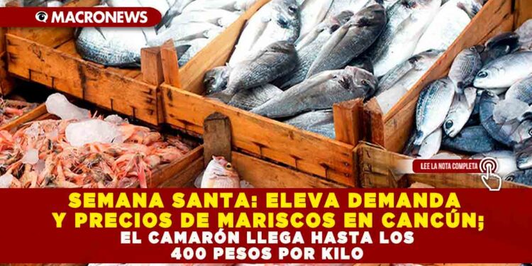 SEMANA SANTA: ELEVA DEMANDA Y PRECIOS DE MARISCOS EN CANCÚN; EL CAMARÓN LLEGA HASTA LOS 400 PESOS POR KILO
