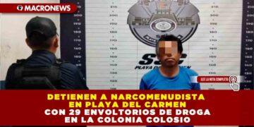 DETIENEN A NARCOMENUDISTA EN PLAYA DEL CARMEN CON 29 ENVOLTORIOS DE DROGA EN LA COLONIA COLOSIO