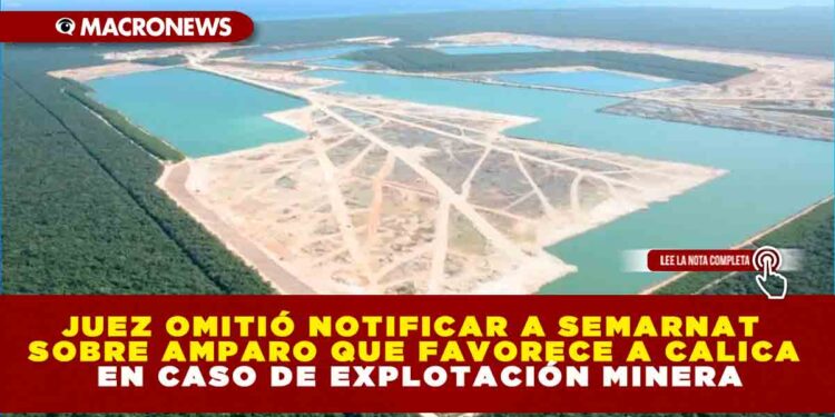 JUEZ OMITIÓ NOTIFICAR A SEMARNAT SOBRE AMPARO QUE FAVORECE A CALICA EN CASO DE EXPLOTACIÓN MINERA