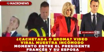 ¿CACHETADA O BROMA? VIDEO VIRAL MUESTRA INCÓMODO MOMENTO ENTRE EL PRESIDENTE FRANCÉS Y SU ESPOSA