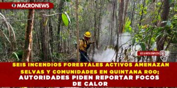 SEIS INCENDIOS FORESTALES ACTIVOS AMENAZAN SELVAS Y COMUNIDADES EN QUINTANA ROO; AUTORIDADES PIDEN REPORTAR FOCOS DE CALOR