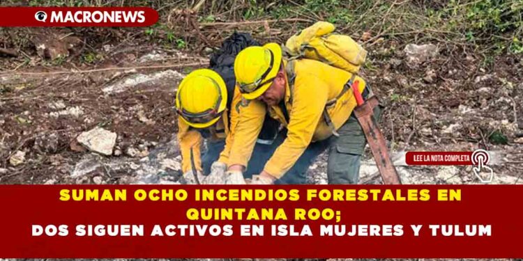 SUMAN OCHO INCENDIOS FORESTALES EN QUINTANA ROO; DOS SIGUEN ACTIVOS EN ISLA MUJERES Y TULUM
