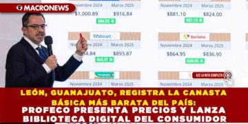 LEÓN, GUANAJUATO, REGISTRA LA CANASTA BÁSICA MÁS BARATA DEL PAÍS: PROFECO PRESENTA PRECIOS Y LANZA BIBLIOTECA DIGITAL DEL CONSUMIDOR
