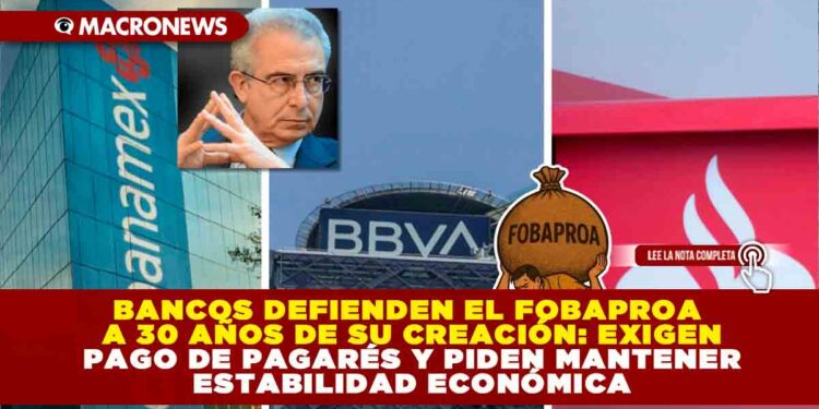 BANCOS DEFIENDEN EL FOBAPROA A 30 AÑOS DE SU CREACIÓN: EXIGEN PAGO DE PAGARÉS Y PIDEN MANTENER ESTABILIDAD ECONÓMICA