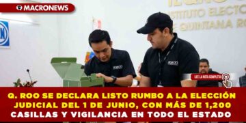 QUINTANA ROO SE DECLARA LISTO PARA OPERATIVO DE SEGURIDAD RUMBO A LA ELECCIÓN JUDICIAL DEL 1 DE JUNIO, CON MÁS DE 1,200 CASILLAS Y VIGILANCIA EN TODO EL ESTADO