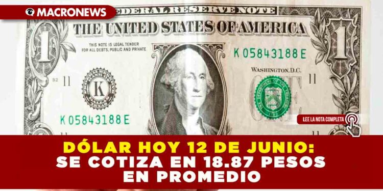 DÓLAR HOY 12 DE JUNIO: SE COTIZA EN 18.87 PESOS EN PROMEDIO