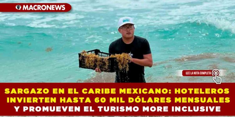 SARGAZO EN EL CARIBE MEXICANO: HOTELEROS INVIERTEN HASTA 60 MIL DÓLARES MENSUALES Y PROMUEVEN EL TURISMO MORE INCLUSIVE