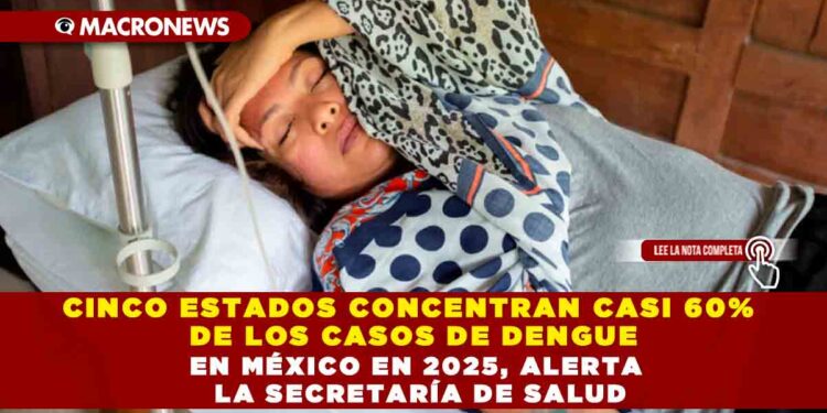 CINCO ESTADOS CONCENTRAN CASI 60% DE LOS CASOS DE DENGUE EN MÉXICO EN 2025, ALERTA LA SECRETARÍA DE SALUD