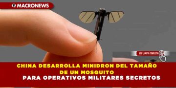 CHINA DESARROLLA MINIDRON DEL TAMAÑO DE UN MOSQUITO PARA OPERATIVOS MILITARES SECRETOS