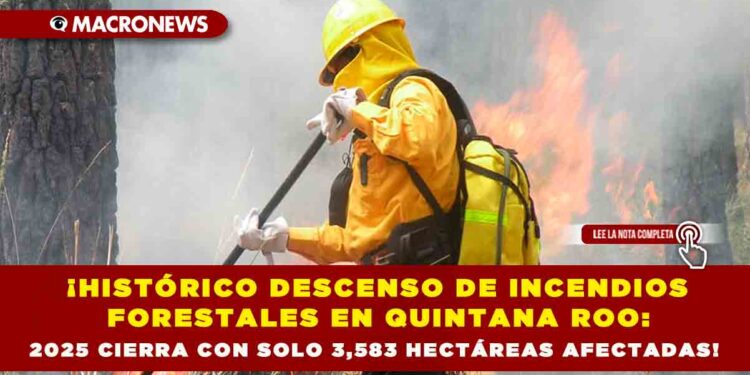 ¡HISTÓRICO DESCENSO DE INCENDIOS FORESTALES EN QUINTANA ROO: 2025 CIERRA CON SOLO 3,583 HECTÁREAS AFECTADAS!