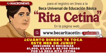 ¿CUÁNTO DINERO TE TOCA ESTE MES DE JUNIO? DESCUBRE SI RECIBIRÁS $1,900, $3,800 O $5,700 PESOS POR LA BECA RITA CETINA