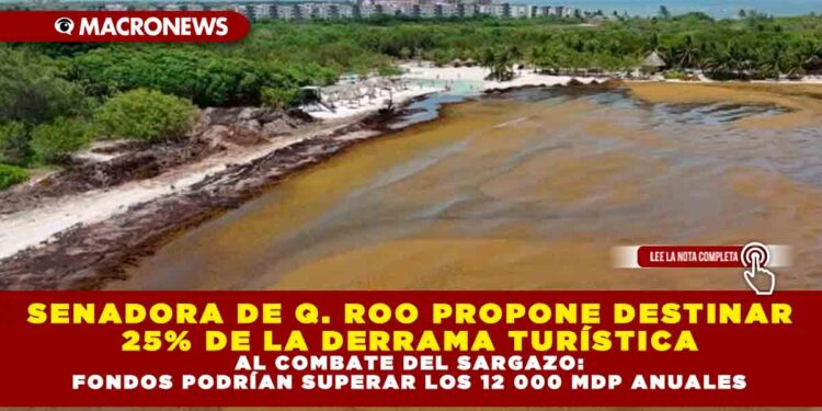SENADORA DE QUINTANA ROO PROPONE DESTINAR 25% DE LA DERRAMA TURÍSTICA AL COMBATE DEL SARGAZO: FONDOS PODRÍAN SUPERAR LOS 12 000 MDP ANUALES