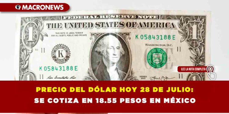 RECIO DEL DÓLAR HOY 28 DE JULIO: SE COTIZA EN 18.55 PESOS EN MÉXICO