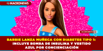 BARBIE LANZA MUÑECA CON DIABETES TIPO 1: INCLUYE BOMBA DE INSULINA Y VESTIDO AZUL POR CONCIENCIACIÓN