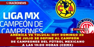 AMÉRICA VS TOLUCA: HOY DOMINGO 20 DE JULIO SE DEFINE AL CAMPEÓN DE CAMPEONES DEL FÚTBOL MEXICANO A LAS 19:00 HORAS (CDMX)
