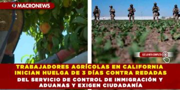 TRABAJADORES AGRÍCOLAS EN CALIFORNIA INICIAN HUELGA DE 3 DÍAS CONTRA REDADAS DEL SERVICIO DE CONTROL DE INMIGRACIÓN Y ADUANAS Y EXIGEN CIUDADANÍA