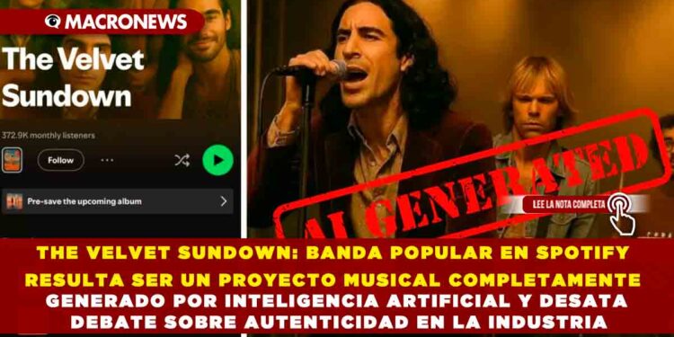 THE VELVET SUNDOWN: BANDA POPULAR EN SPOTIFY RESULTA SER UN PROYECTO MUSICAL COMPLETAMENTE GENERADO POR INTELIGENCIA ARTIFICIAL Y DESATA DEBATE SOBRE AUTENTICIDAD EN LA INDUSTRIA
