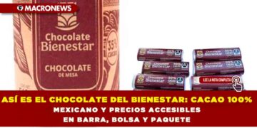 ASÍ ES EL CHOCOLATE DEL BIENESTAR: CACAO 100% MEXICANO Y PRECIOS ACCESIBLES EN BARRA, BOLSA Y PAQUETE