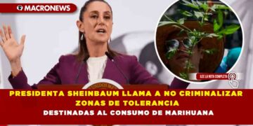 PRESIDENTA SHEINBAUM LLAMA A NO CRIMINALIZAR ZONAS DE TOLERANCIA DESTINADAS AL CONSUMO DE MARIHUANA