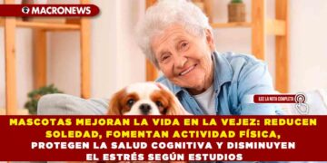 MASCOTAS MEJORAN LA VIDA EN LA VEJEZ: REDUCEN SOLEDAD, FOMENTAN ACTIVIDAD FÍSICA,  PROTEGEN LA SALUD COGNITIVA Y DISMINUYEN EL ESTRÉS SEGÚN ESTUDIOS