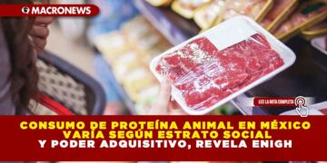 CONSUMO DE PROTEÍNA ANIMAL EN MÉXICO VARÍA SEGÚN ESTRATO SOCIAL Y PODER ADQUISITIVO, REVELA ENIGH