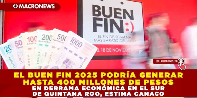 EL BUEN FIN 2025 PODRÍA GENERAR HASTA 400 MILLONES DE PESOS EN DERRAMA ECONÓMICA EN EL SUR DE QUINTANA ROO, ESTIMA CANACO