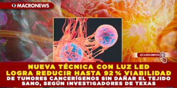NUEVA TÉCNICA CON LUZ LED LOGRA REDUCIR HASTA 92 % VIABILIDAD DE TUMORES CANCERÍGENOS SIN DAÑAR EL TEJIDO SANO, SEGÚN INVESTIGADORES DE TEXAS