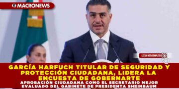 GARCÍA HARFUCH TITULAR DE SEGURIDAD Y PROTECCIÓN CIUDADANA, LIDERA LA ENCUESTA DE GOBERNARTE APROBACIÓN CIUDADANA COMO EL SECRETARIO MEJOR EVALUADO DEL GABINETE DE LA PRESIDENTA SHEINBAUM