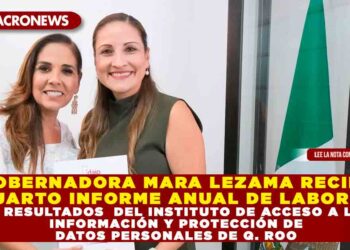 GOBERNADORA MARA LEZAMA RECIBE CUARTO INFORME ANUAL DE LABORES Y RESULTADOS DEL INSTITUTO DE ACCESO A LA INFORMACIÓN Y PROTECCIÓN DE DATOS PERSONALES DE QUINTANA ROO