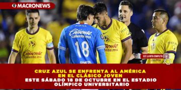CRUZ AZUL SE ENFRENTA AL AMÉRICA EN EL CLÁSICO JOVEN ESTE SÁBADO 18 DE OCTUBRE EN EL ESTADIO OLÍMPICO UNIVERSITARIO