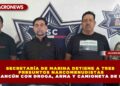 SECRETARÍA DE MARINA DETIENE A TRES PRESUNTOS NARCOMENUDISTAS EN CANCÚN CON DROGA, ARMA Y CAMIONETA DE LUJO