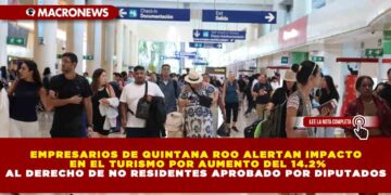 EMPRESARIOS DE QUINTANA ROO ALERTAN IMPACTO EN EL TURISMO POR AUMENTO DEL 14.2% AL DERECHO DE NO RESIDENTES APROBADO POR DIPUTADOS