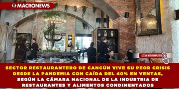 SECTOR RESTAURANTERO DE CANCÚN VIVE SU PEOR CRISIS DESDE LA PANDEMIA CON CAÍDA DEL 40% EN VENTAS, SEGÚN LA CÁMARA NACIONAL DE LA INDUSTRIA DE RESTAURANTES Y ALIMENTOS CONDIMENTADOS