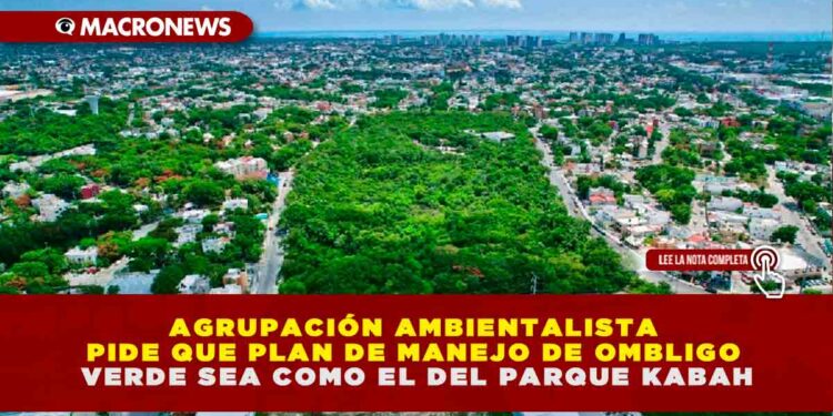 AGRUPACIÓN AMBIENTALISTA PIDE QUE PLAN DE MANEJO DE OMBLIGO VERDE SEA COMO EL DEL PARQUE KABAH
